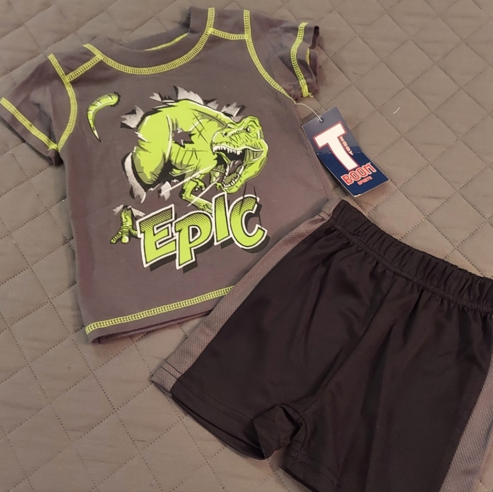 Epic Kids Dinosaur Matching Set - Gray and Green
